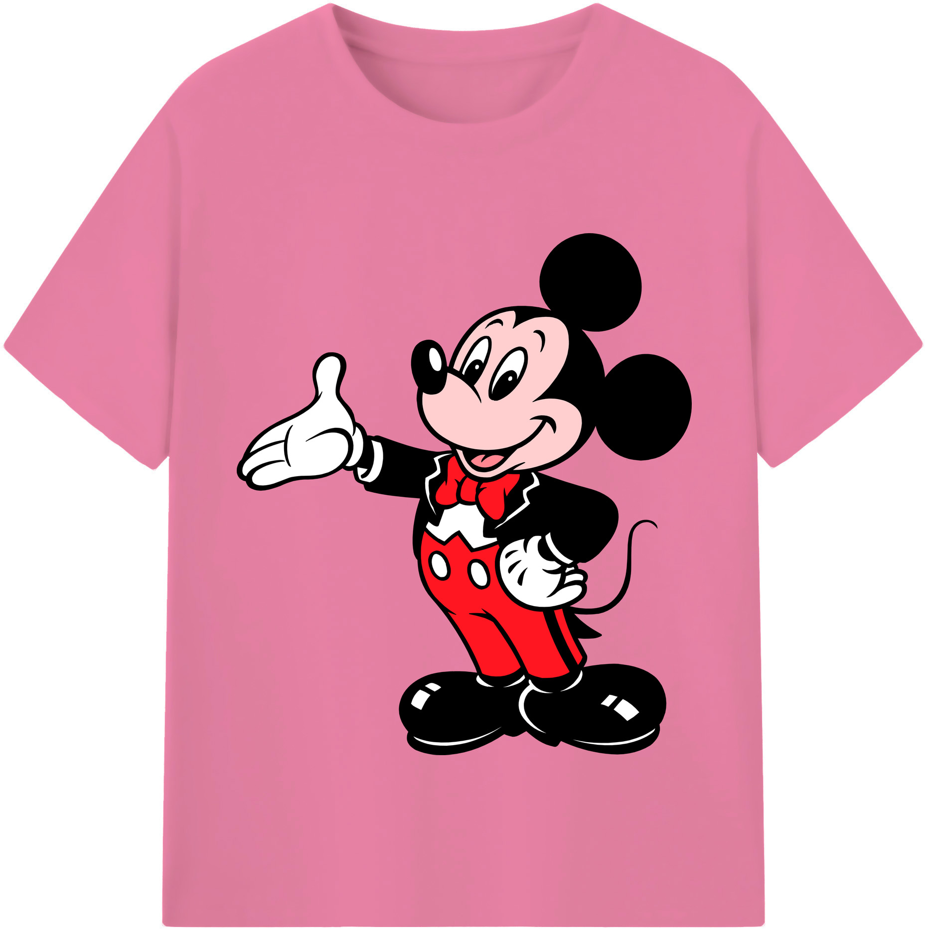 （画像用） ミッキーマウス Mickey Mouse 綿100％半袖Tシャツ（フロントプリント）
